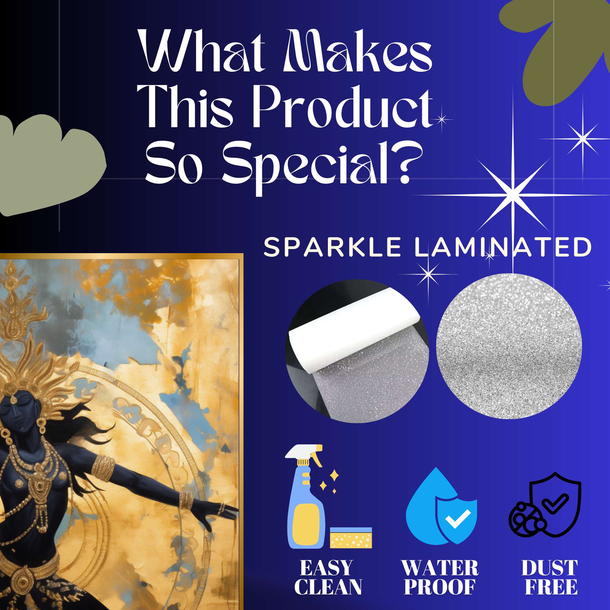 Set of Three Wall Paintings for Wall Dacoration Golden Framed Wall Paintings for Living Room & Bedroom Wall Art for Home Decoration & Office Wall Décor (18x12 inch CH-GD3-2) - Image 3